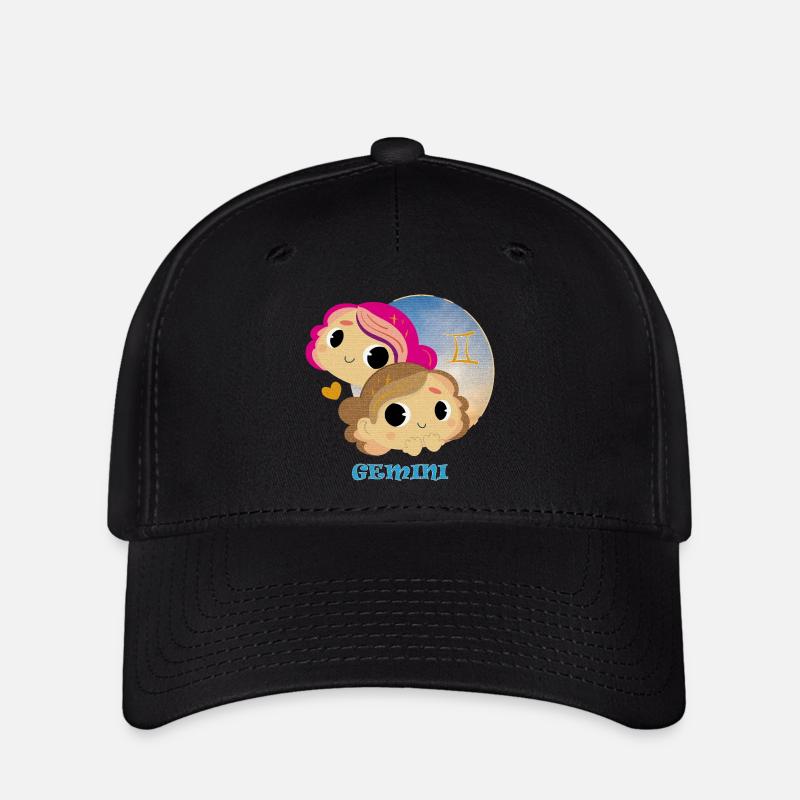 Signe du zodiaque Gémeaux - Casquette Flexfit - noir