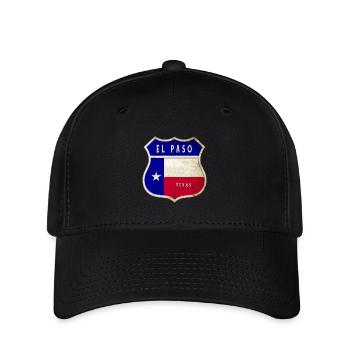 El Paso Texas Wappen Flaggen Design - Flexfit Cap - Schwarz - Vorne