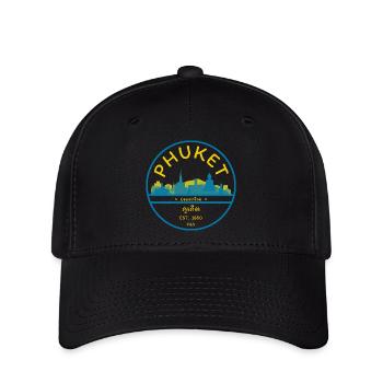 Phuket Stadt-Skyline Emblem - Flexfit Cap - Schwarz - Vorne