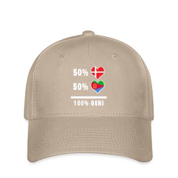 Eritrea und Dänemark 100% geniale Flagge - Flexfit Cap - Khaki - Vorne