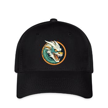 Blason du Dragon : Emblème du Dragon de la Braise - Casquette Flexfit - noir - Devant