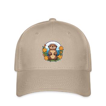 Cute otter design | Summer vibes | flowers - Flexfit Cap - khaki - Front