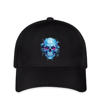 Neon Eis Schädelkunst - Flexfit Cap - Schwarz - Vorne