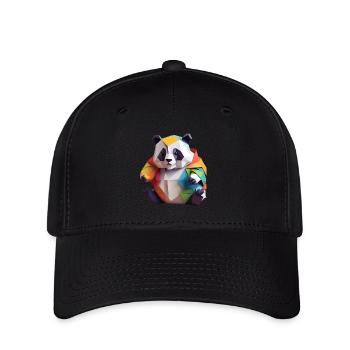 Power Panda en origami style II - Casquette Flexfit - noir - Devant