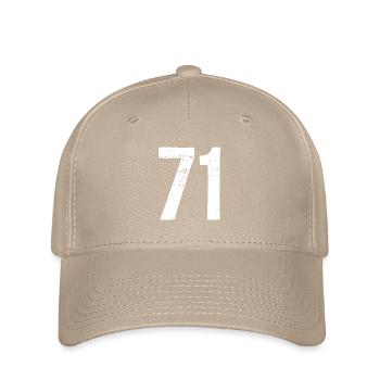 71 Zahlen Weiß - Flexfit Cap - Khaki - Vorne