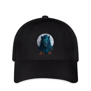 Loup-garou d’Halloween pleine lune - Casquette Flexfit - noir - Devant