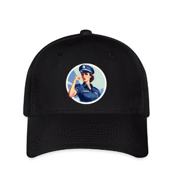 Geschenk für Polizistin in Ausbildung - Flexfit Cap - Schwarz - Vorne