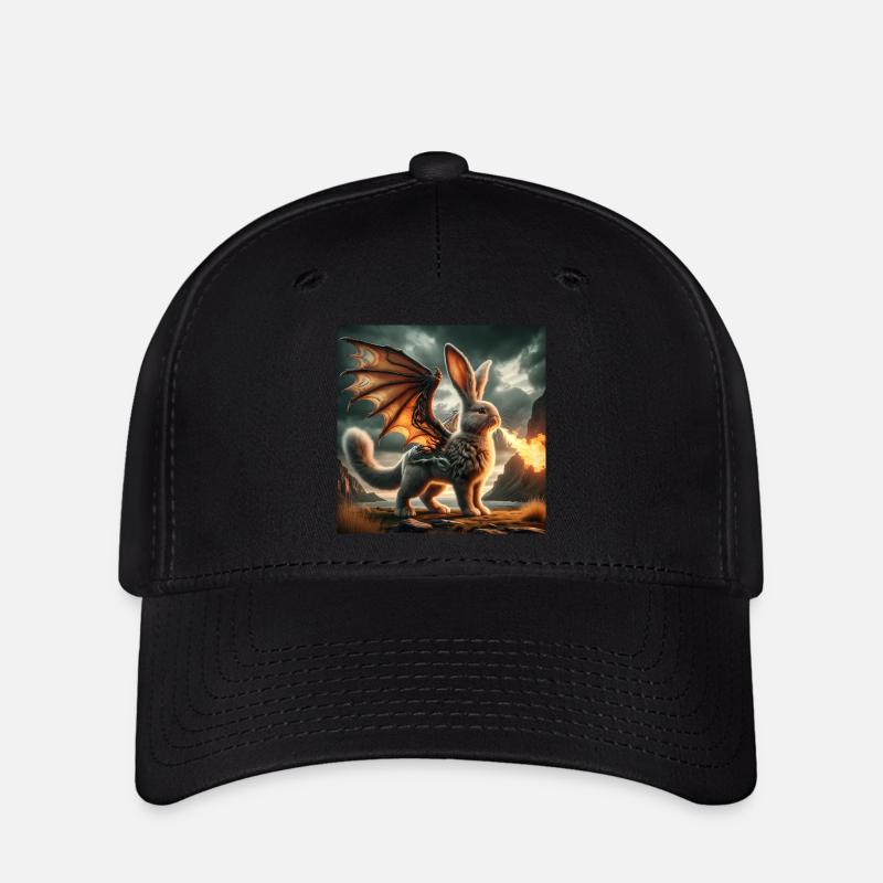 Dragon Lapin Cracheur de Feu #03 - Casquette Flexfit - noir