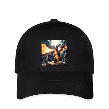 Dragon Lapin Cracheur de Feu #10 - Casquette Flexfit - noir - Devant