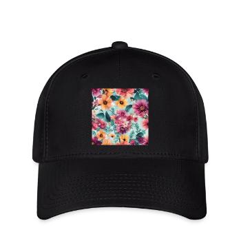 Mer de fleurs - Casquette Flexfit - noir - Devant