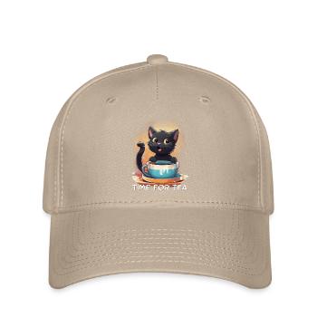 Chat au café - Casquette Flexfit - kaki - Devant