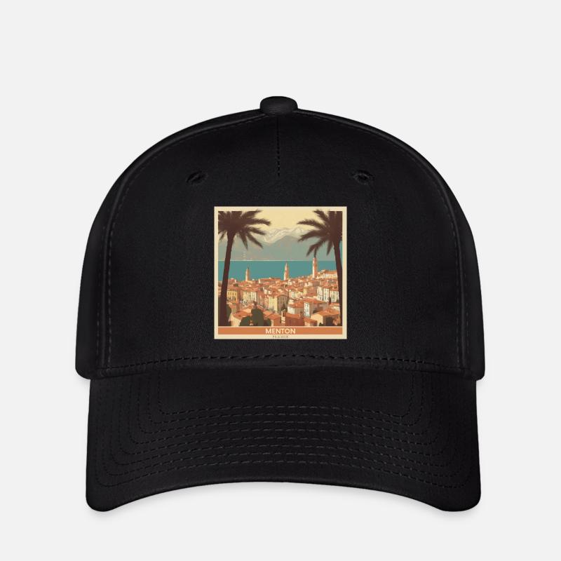 Vintage Poster Frankreich - Flexfit Cap - Schwarz