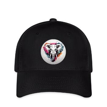 Fashion & more "Elephant" 🐘 - Flexfit Cap - black - Front