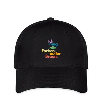 Ich mag alle Farben außer Braun | gegen Rechts - Flexfit Cap - Schwarz - Vorne