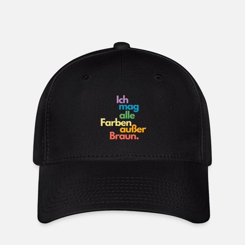 Ich mag alle Farben außer Braun | gegen Rechts - Flexfit Cap - Schwarz