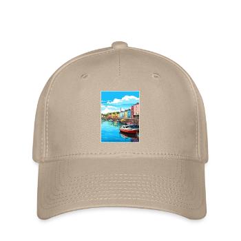 Plymouth Angleterre Vintage voyage affiche Souvenir - Casquette Flexfit - kaki - Devant
