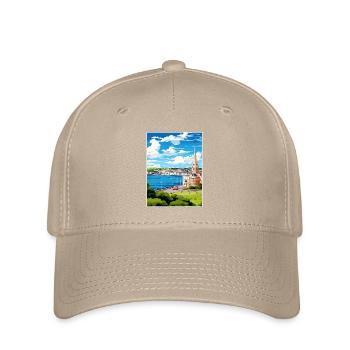 Plymouth Angleterre Vintage voyage affiche Souvenir - Casquette Flexfit - kaki - Devant