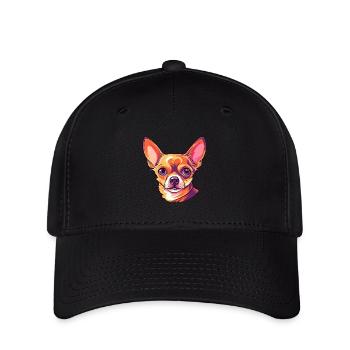 Chihuahua chien race aquarelle dessin animé kawaii Colo - Casquette Flexfit - noir - Devant