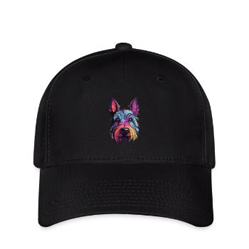 Scottish Terrier Dog Breed Watercolor Cartoon Kawa - Flexfit Cap - black - Front