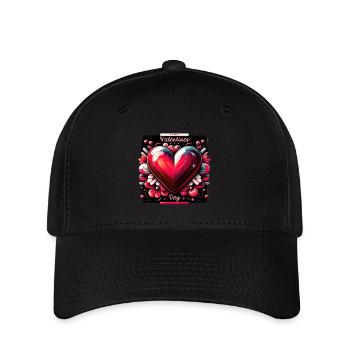 Valentine's Heart Gloss Charm - Flexfit Cap - black - Front