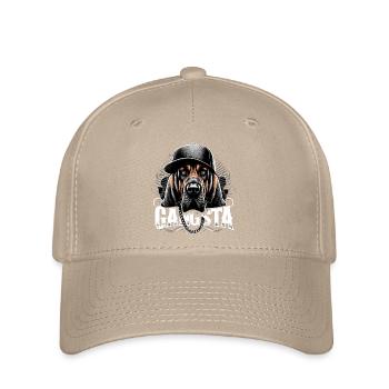 Bloodhound Gangsta Gangster Hund Geschenk - Flexfit Cap - Khaki - Vorne
