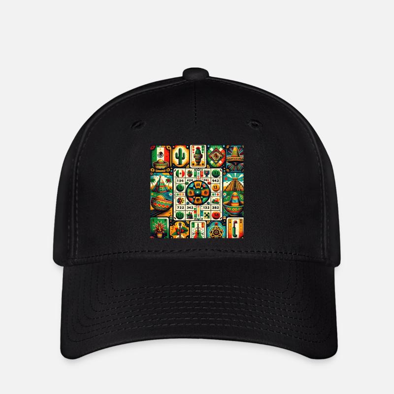Mexikanischer Loteria Charm - Flexfit Cap - Schwarz