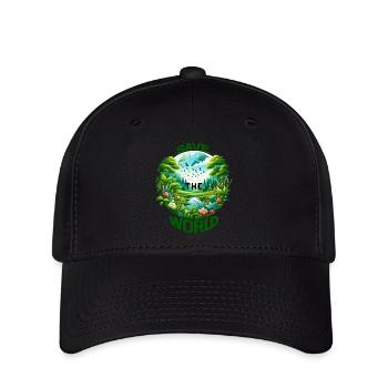 Sauver le monde (un appel à la conservation)Vert - Casquette Flexfit - noir - Devant