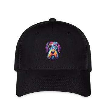 Giant Schnauzer Dog Breed Watercolor Cartoon Kawai - Flexfit Cap - black - Front
