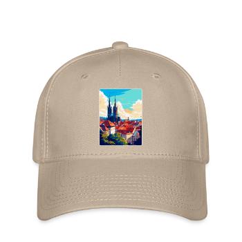 Brünn Tschechische Republik Vintage Reiseplakat Souvenir - Flexfit Cap - Khaki - Vorne
