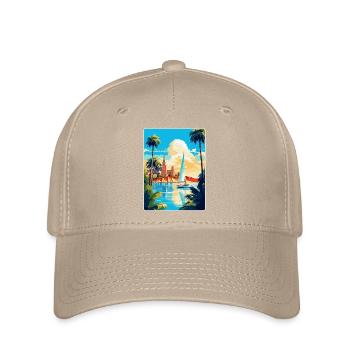 Palma De Mallorca Spain Vintage Travel Poster WPA - Flexfit Cap - khaki - Front