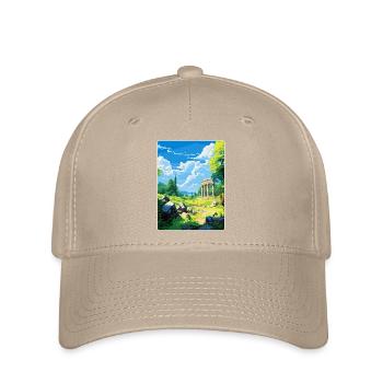 Antikes Olympi Griechenland Vintage Reiseposter WPA - Flexfit Cap - Khaki - Vorne