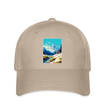 Chamonix France Vintage Travel Poster Souvenir WPA - Flexfit Cap - khaki - Front