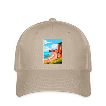 Torquay Cliffs England Uk Vintage Reiseposter - Flexfit Cap - Khaki - Vorne