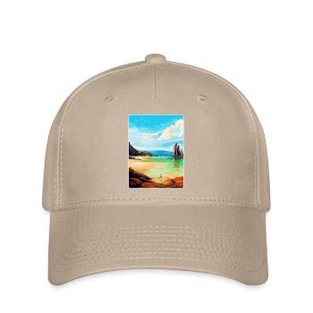 Isle Of Lewis Schottland Vereinigtes Königreich Vintage Reiseposter - Flexfit Cap - Khaki - Vorne