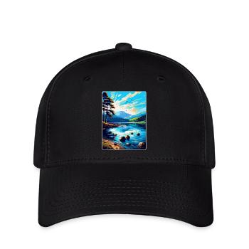 Derwentwater Cumbria Travel Poster Souvenir WPA - Flexfit Cap - black - Front