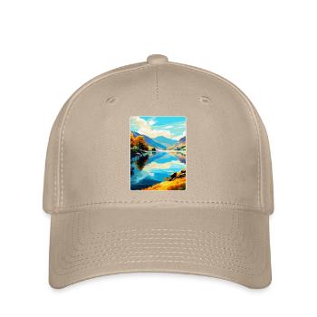 Ullswater Lake District Travel Poster Souvenir WPA - Flexfit Cap - khaki - Front