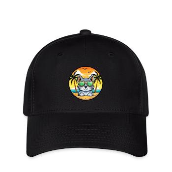 Australische Nebelkatzenrasse Cartoon Sonnenbrille Strand - Flexfit Cap - Schwarz - Vorne