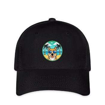 Slovensky Kopov Hunderasse Cartoon Sonnenbrille Strand - Flexfit Cap - Schwarz - Vorne