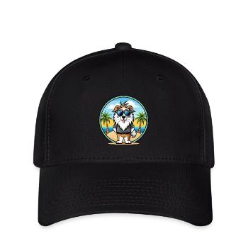 Picardy Sheepdog Breed Cartoon Sunglasses Beach - Flexfit Cap - black - Front