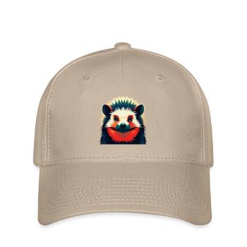 Igel Cartoon Figur Buntes Haustier Tier - Flexfit Cap - Khaki - Vorne
