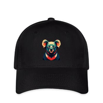 Koala Zeichentrickfigur Buntes Haustier Tier - Flexfit Cap - Schwarz - Vorne