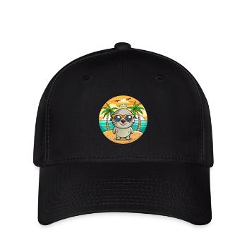 Lunettes de soleil de plage d’été de dessin animé drôle de phoque - Casquette Flexfit - noir - Devant