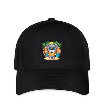Koala Lustige Cartoon Sommer Strand Sonnenbrille - Flexfit Cap - Schwarz - Vorne