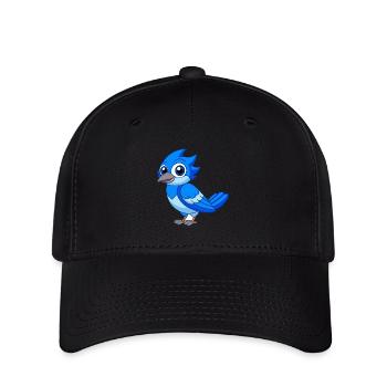 Blue Jay Niedliche Maskottchen Zeichentrickfigur Kawaii - Flexfit Cap - Schwarz - Vorne