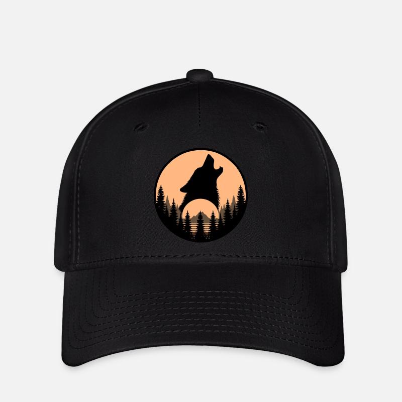 Wolf - Flexfit Cap - Schwarz