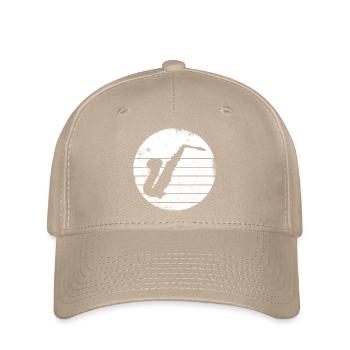 Saxophone Drawing - Flexfit Cap - khaki - Front