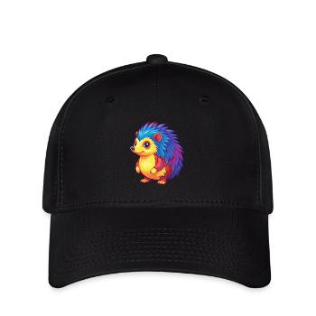Igel Bunte Kawaii Cartoon Figur Clipart - Flexfit Cap - Schwarz - Vorne