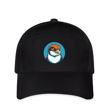 Sparrow Cute Funny Kawaii Cartoon Animal Pet Logo - Flexfit Cap - black - Front