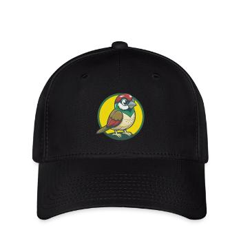 Sparrow Cute Kawaii Cartoon Clipart Pet Animal - Flexfit Cap - black - Front