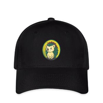 Igel Niedlich Kawaii Cartoon Clipart Haustier Tier - Flexfit Cap - Schwarz - Vorne